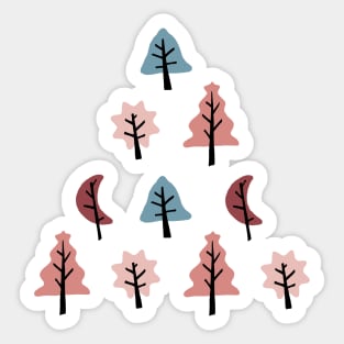 Cookie Shape Tree Pattern in Pastel Colors Sticker